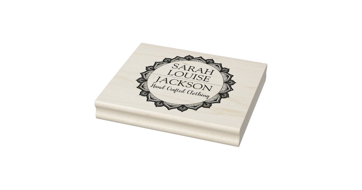 Decorative Monogram Logo Clothing Designer Rubber Stamp Zazzle Com