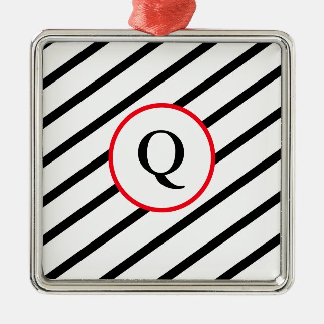 Decorative Monogram Metal Ornament (Front)