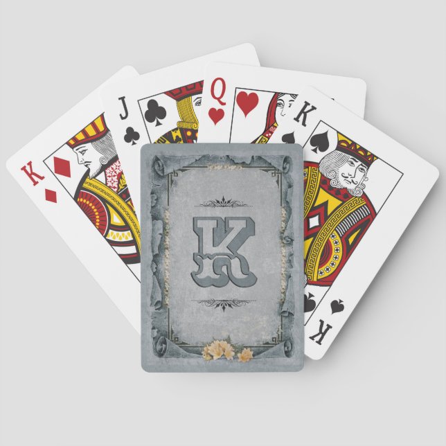 Decorative Monogram Poker Cards (Back)