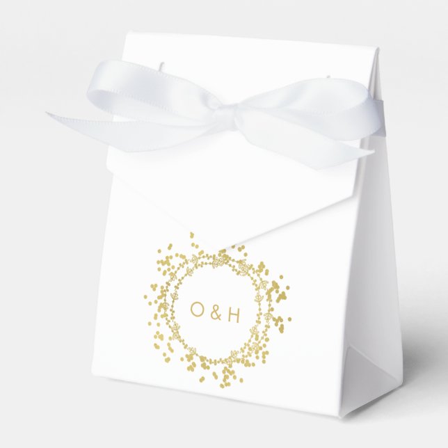 Decorative Monogram Wedding Favor Box | White (Front Side)