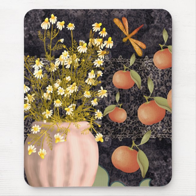 Decorative Moody Floral Mouse Pad (Front)
