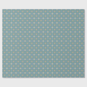 Decorative Moroccan flower tile teal and pinks Wrapping Paper