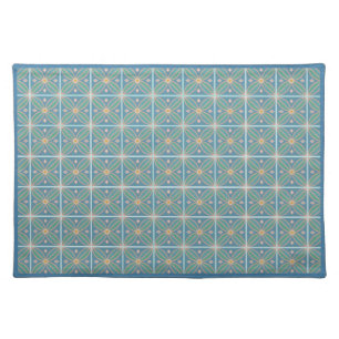Decorative Moroccan flower tiled teal and pinks Cloth Placemat