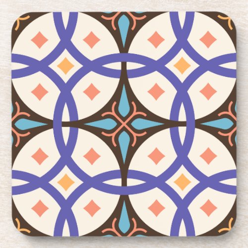Decorative Mosaic Ceramic Ornate Tile Pattern Beverage Coaster