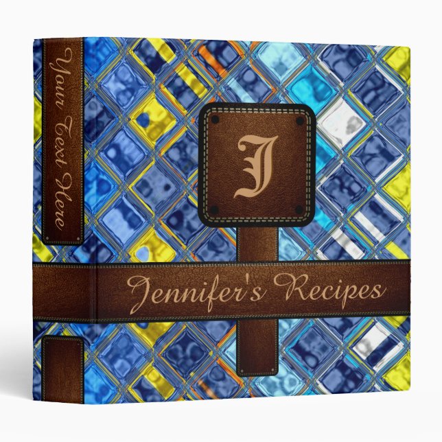 Decorative Mosaic Tiles Pattern #5 3 Ring Binder (Front/Spine)