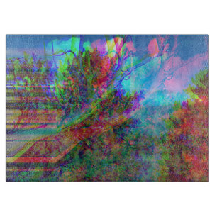Decorative Mystic Abstract Tree Art Ocean Blue Cutting Board