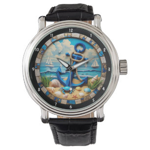 Decorative Nautical Feature Anchor Coastal Scenery Watch