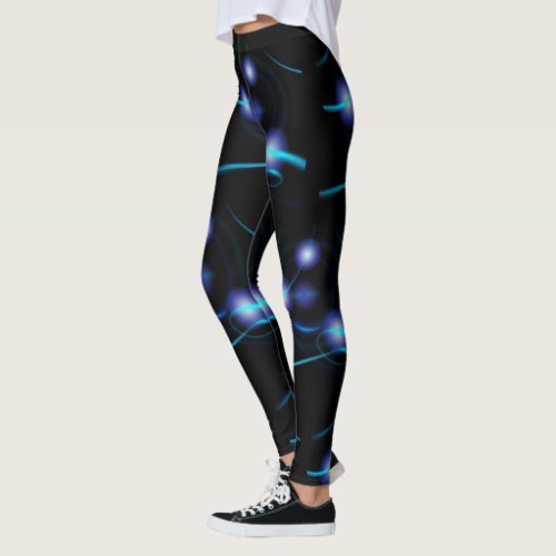 decorative neon lights with shiny shapes leggings