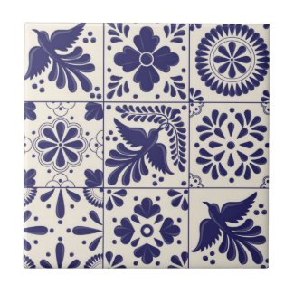 Decorative Nile Blue Mexican Traditional Talavera 