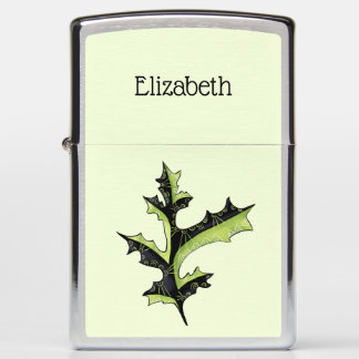 Decorative Oak Leaf With Tattoos Custom Name Zippo Lighter