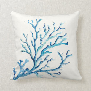 blue coral pillow