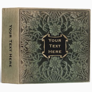 Decorative Old Book Cover: Retro Floral Design 3 Ring Binder by techvinci at Zazzle