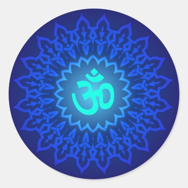 Decorative Om Design Classic Round Sticker (Front)