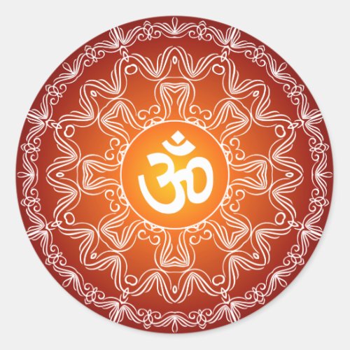 Decorative Om Design Classic Round Sticker