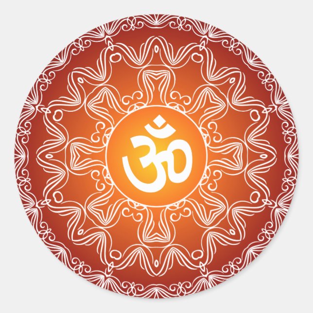 Decorative Om Design Classic Round Sticker (Front)