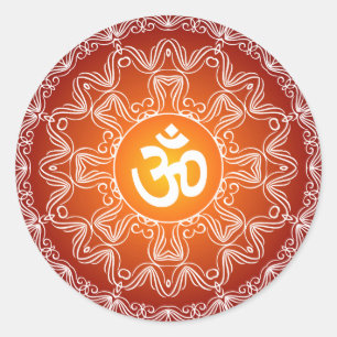 Decorative Om Design Classic Round Sticker