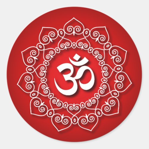 Decorative Om Design Classic Round Sticker