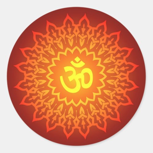 Decorative Om Design Classic Round Sticker