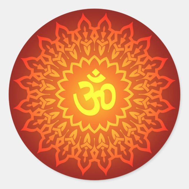 Decorative Om Design Classic Round Sticker (Front)
