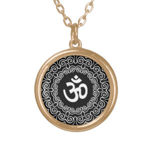 Decorative Om Design Gold Plated Necklace
