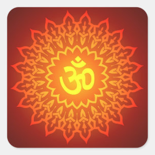 Decorative Om Design Square Sticker