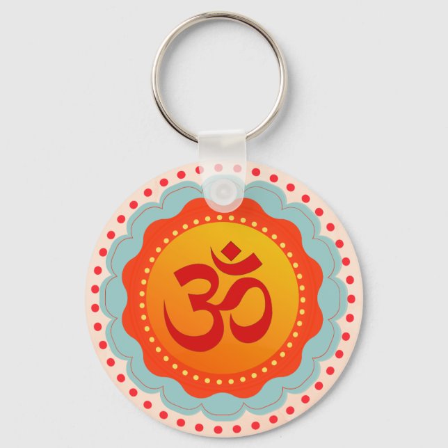 Decorative Om  Keychain (Front)