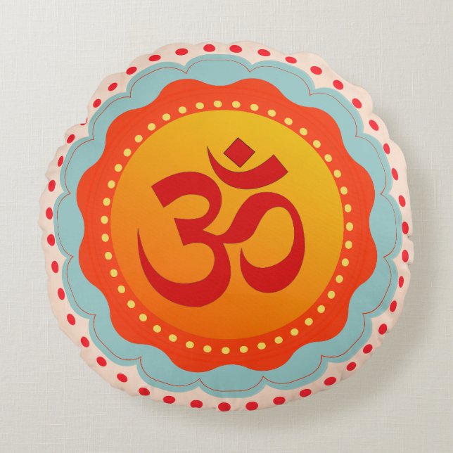 Decorative Om  Round Pillow (Front)