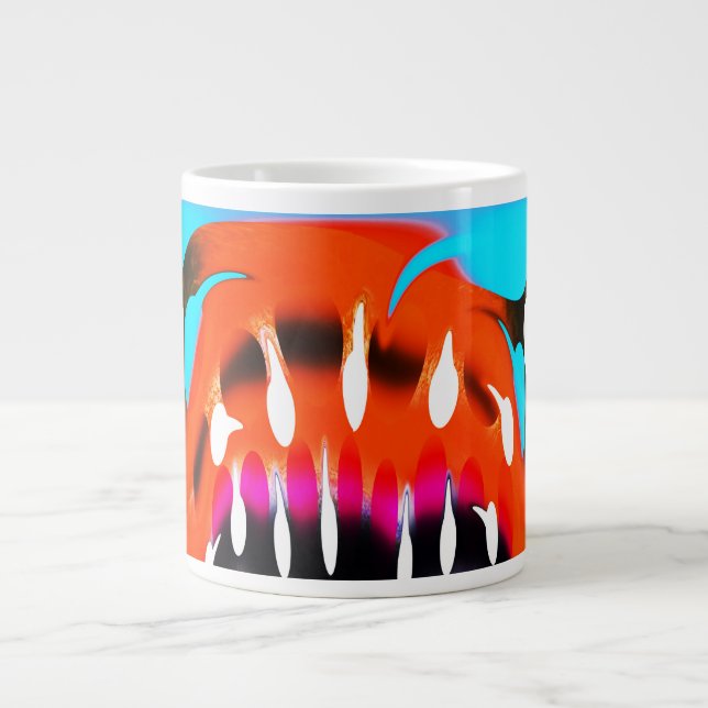 Decorative orange art giant coffee mug (Front)