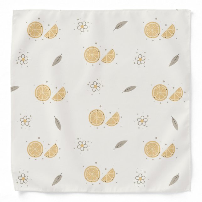 Decorative Orange Slice Print Bandana (Front)