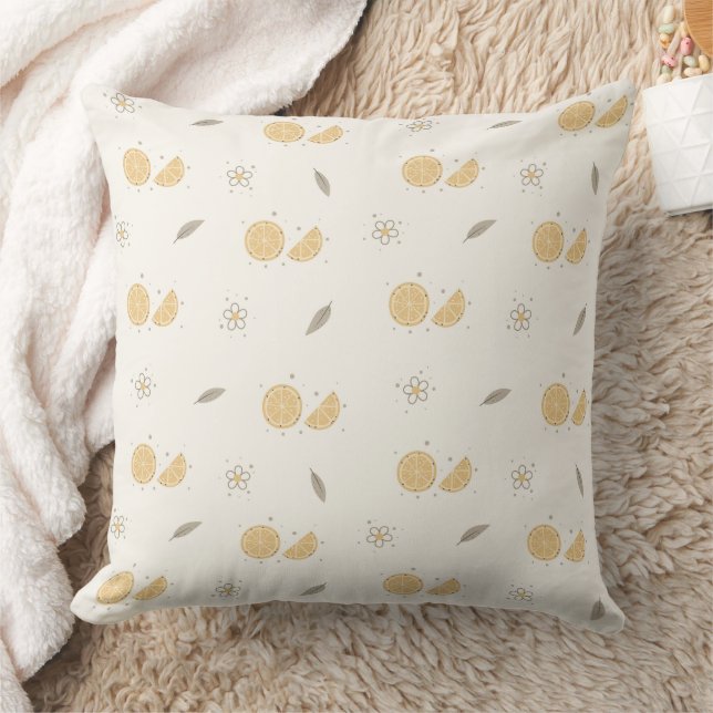 Decorative Orange Slice Throw Pillow (Blanket)