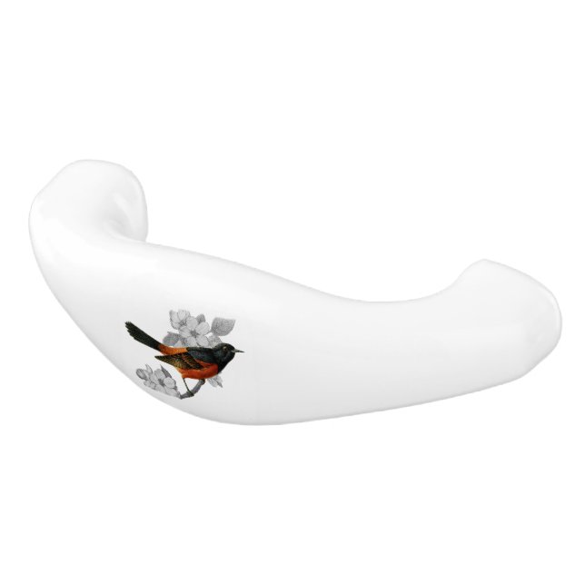 Decorative Orchard Oriole Ceramic Drawer Pull (Angled)