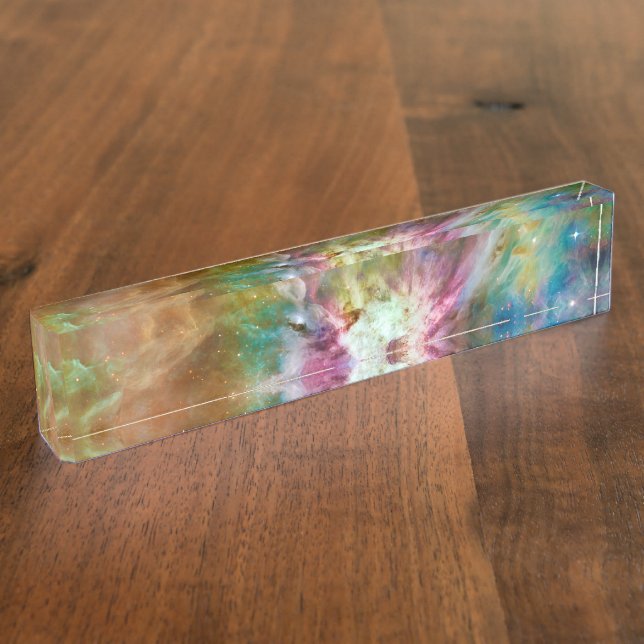 Decorative Orion Nebula Galaxy Space Photo Desk Name Plate (Side)