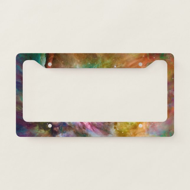 Decorative Orion Nebula Galaxy Space Photo License Plate Frame (Front)
