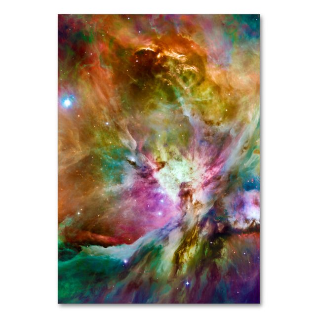 Decorative Orion Nebula Galaxy Space Photo Table Number (Front)