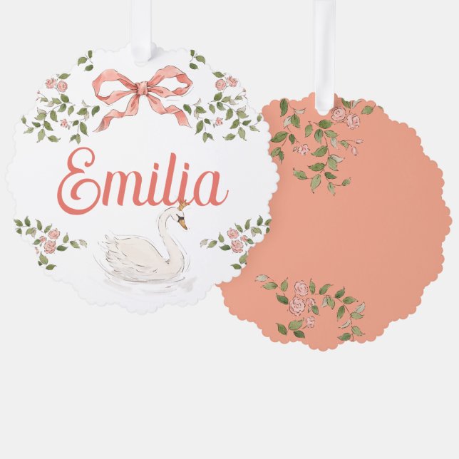 Decorative Ornament - Princess Swan Card (Front/Back)