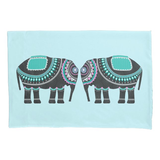 Decorative Ornate Elephant, Stylish Coo Pillowcase (Front)