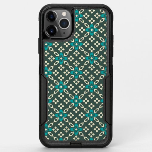 Decorative Ornate Retro Tile Pattern in Teal Green OtterBox Commuter iPhone 11 Pro Max Case
