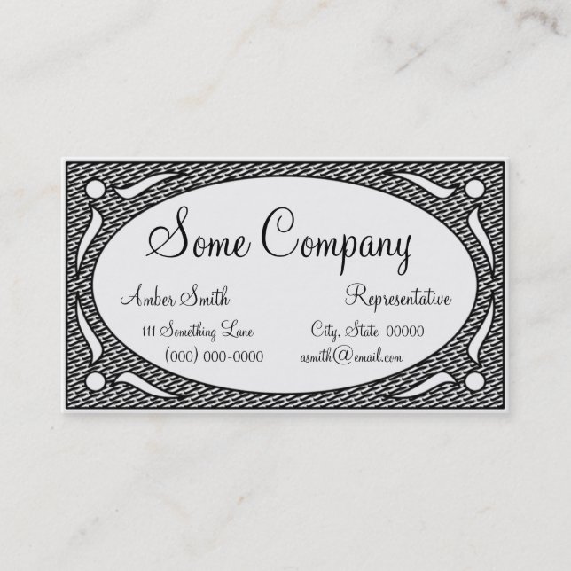 Decorative Oval Frame Collection Business Card (Front)