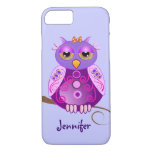 Decorative Owl &amp; Custom Name iPhone 8/7 Case