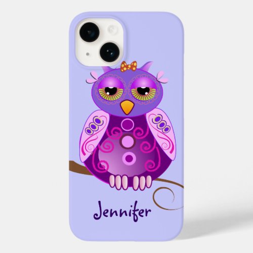 Decorative Owl  Custom Name Case_Mate iPhone 14 Case