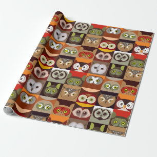 Decorative Owl Pattern Wrapping Paper