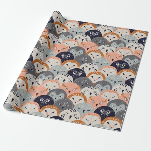 Decorative Owl Pattern Wrapping Paper