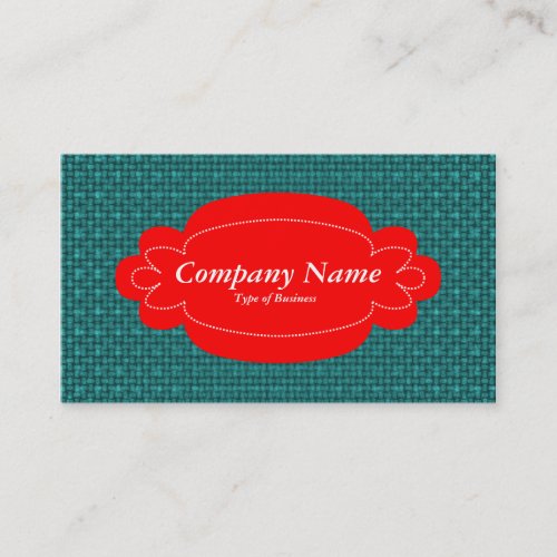 Decorative Panel 01 _ Red _ Turquoise Fabric Business Card