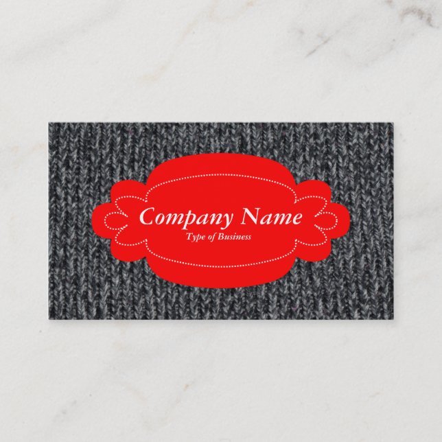 Decorative Panel 01 - Red - Woolly Jumper 02 Business Card (Front)