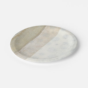 Decorative Panel Painting in Neutral Colors Paper Plates