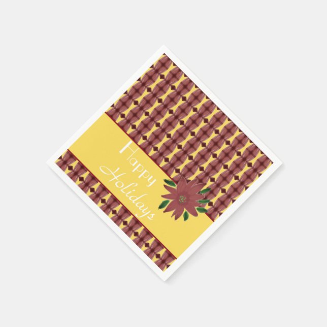 Decorative Paper Christmas Cocktail Napkins (Corner)