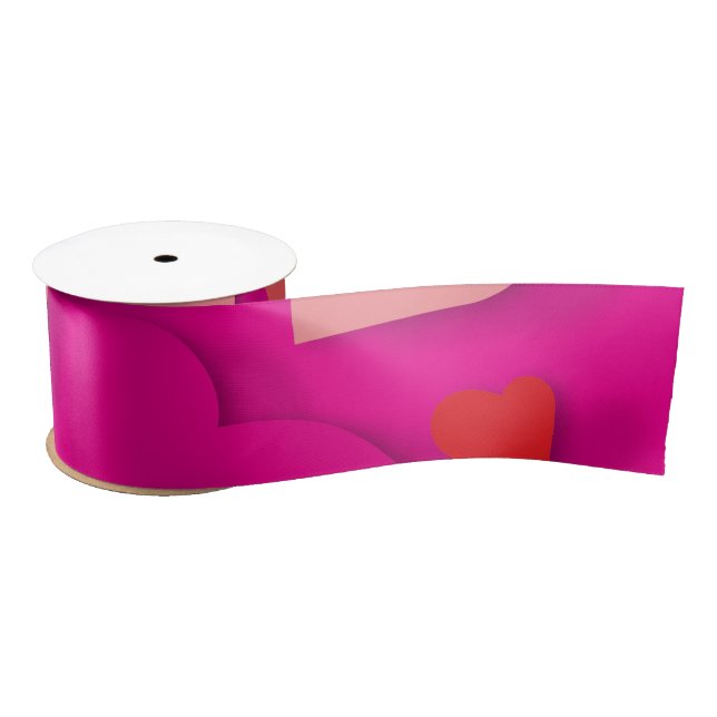 Decorative paper heart 2 satin ribbon (Spool)