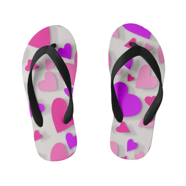 Decorative paper heart 3 kid's flip flops (Footbed)