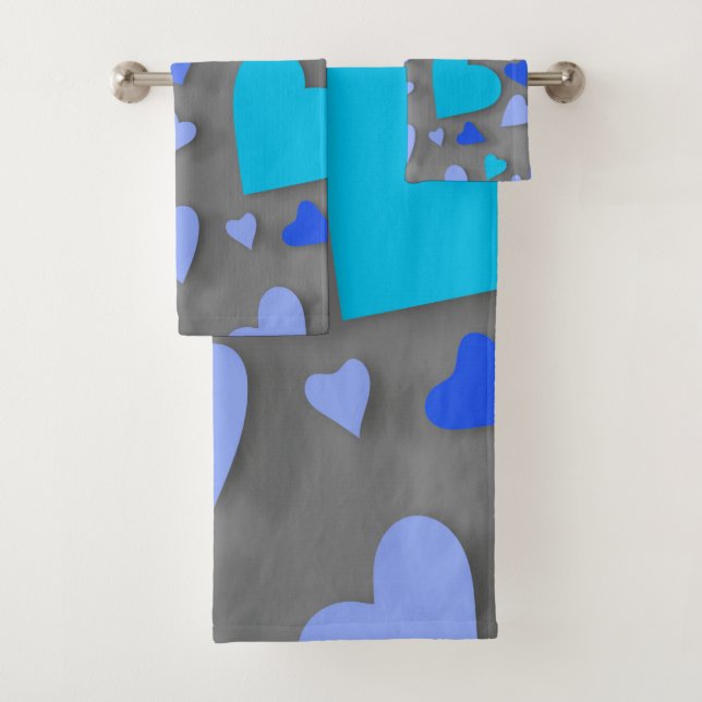 Decorative paper heart 4 bath towel set (Insitu)