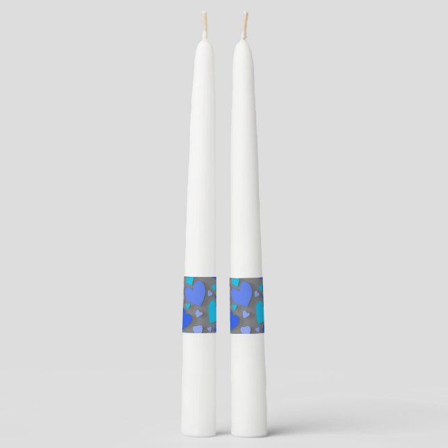 Decorative paper heart 4 taper candle (Front)